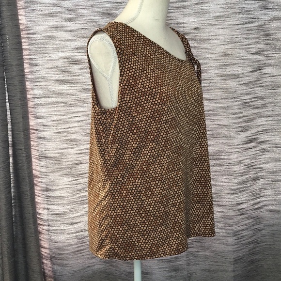 ATTENTION LARGE BROWN POLKA DOT SLEEVELESS TOP - Picture 6 of 8